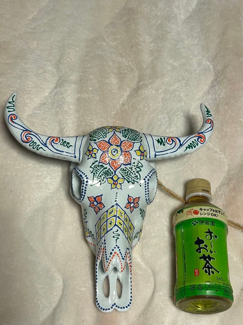 バッファロースカル オブジェ 壁掛け メキシカン カラフル