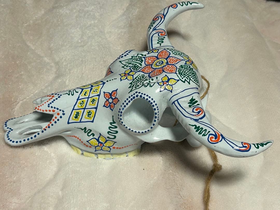 バッファロースカル オブジェ 壁掛け メキシカン カラフル