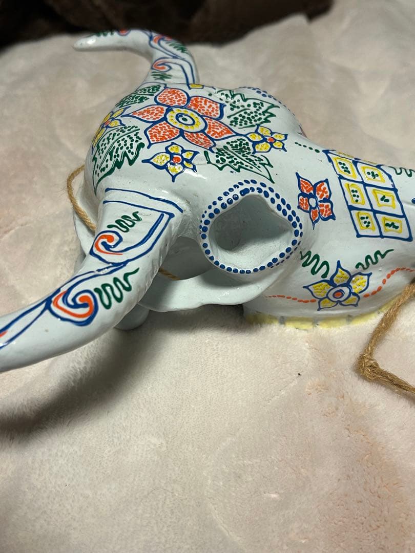 バッファロースカル オブジェ 壁掛け メキシカン カラフル