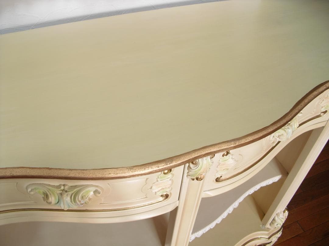 イタリア製 ロココ様式 サイドボード/キャビネット☆白家具 コンソール/飾り棚