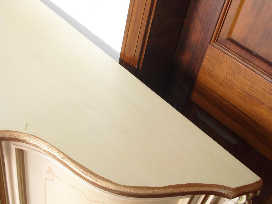 イタリア製 ロココ様式 サイドボード/キャビネット☆白家具 コンソール/飾り棚