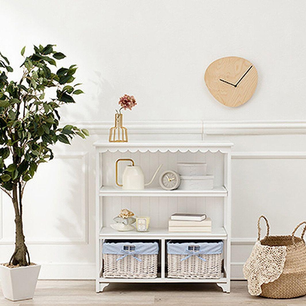 バスケット付3段フリルキャビネット フレンチカントリー 可愛い 収納