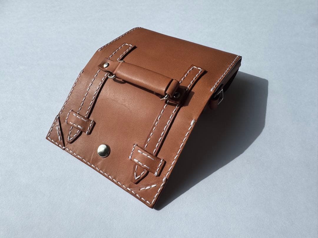 カバン風カードケース ブラウン 本革 ハンドメイド