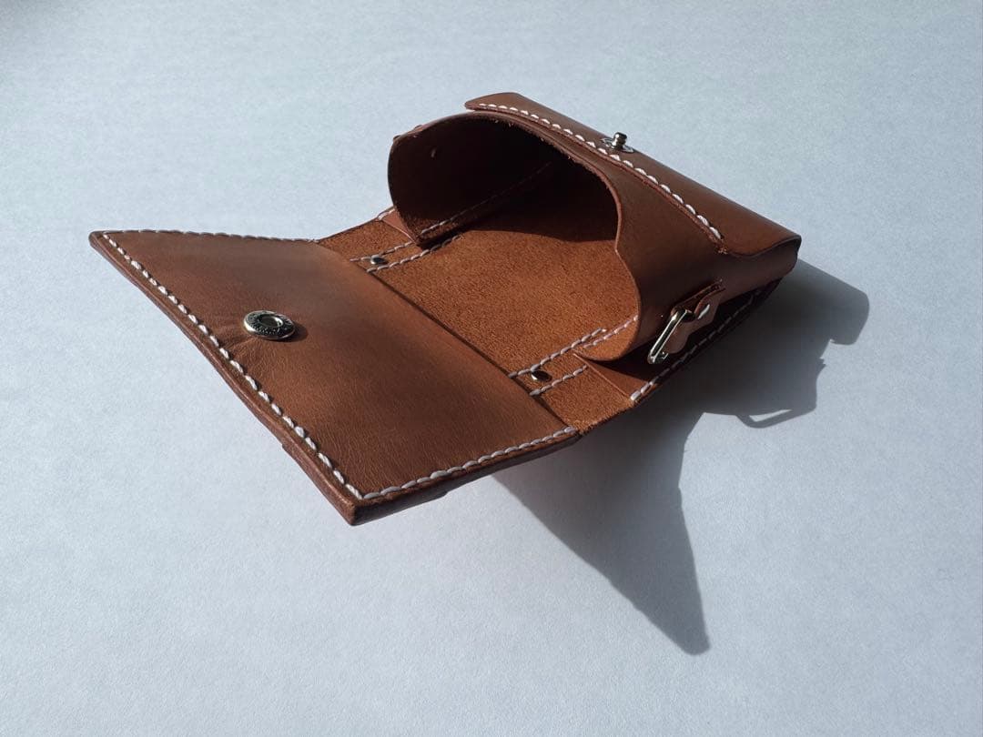 カバン風カードケース ブラウン 本革 ハンドメイド