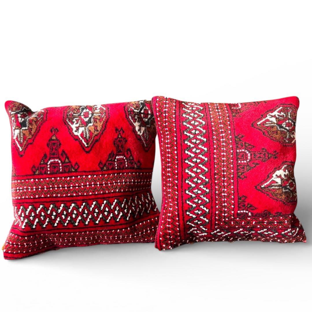 トルコ ヴィンテージラグ クッションカバー 2枚セット