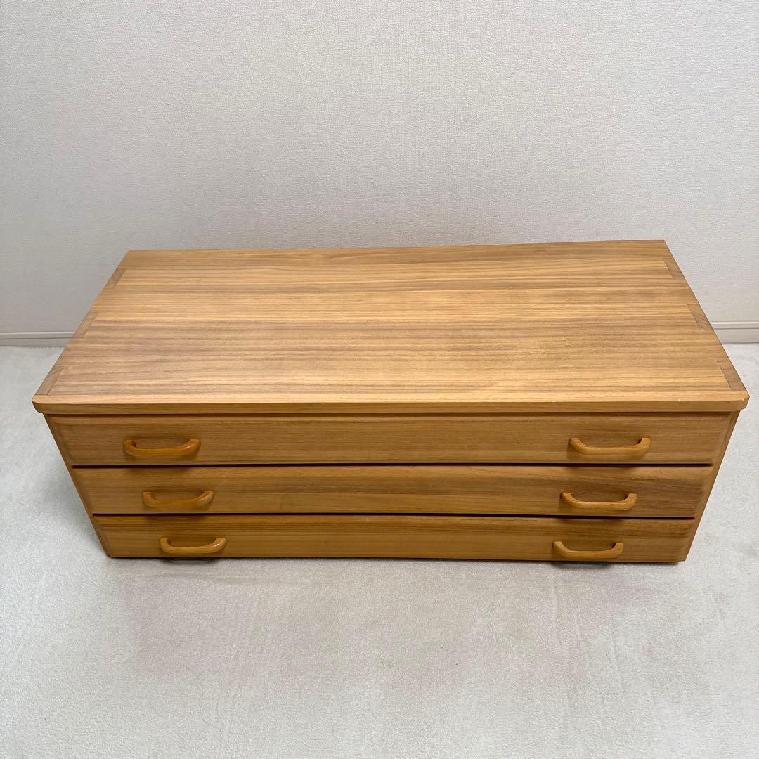 起立木工 桐 チェスト　3段　天然木　タンス　北欧　大塚家具