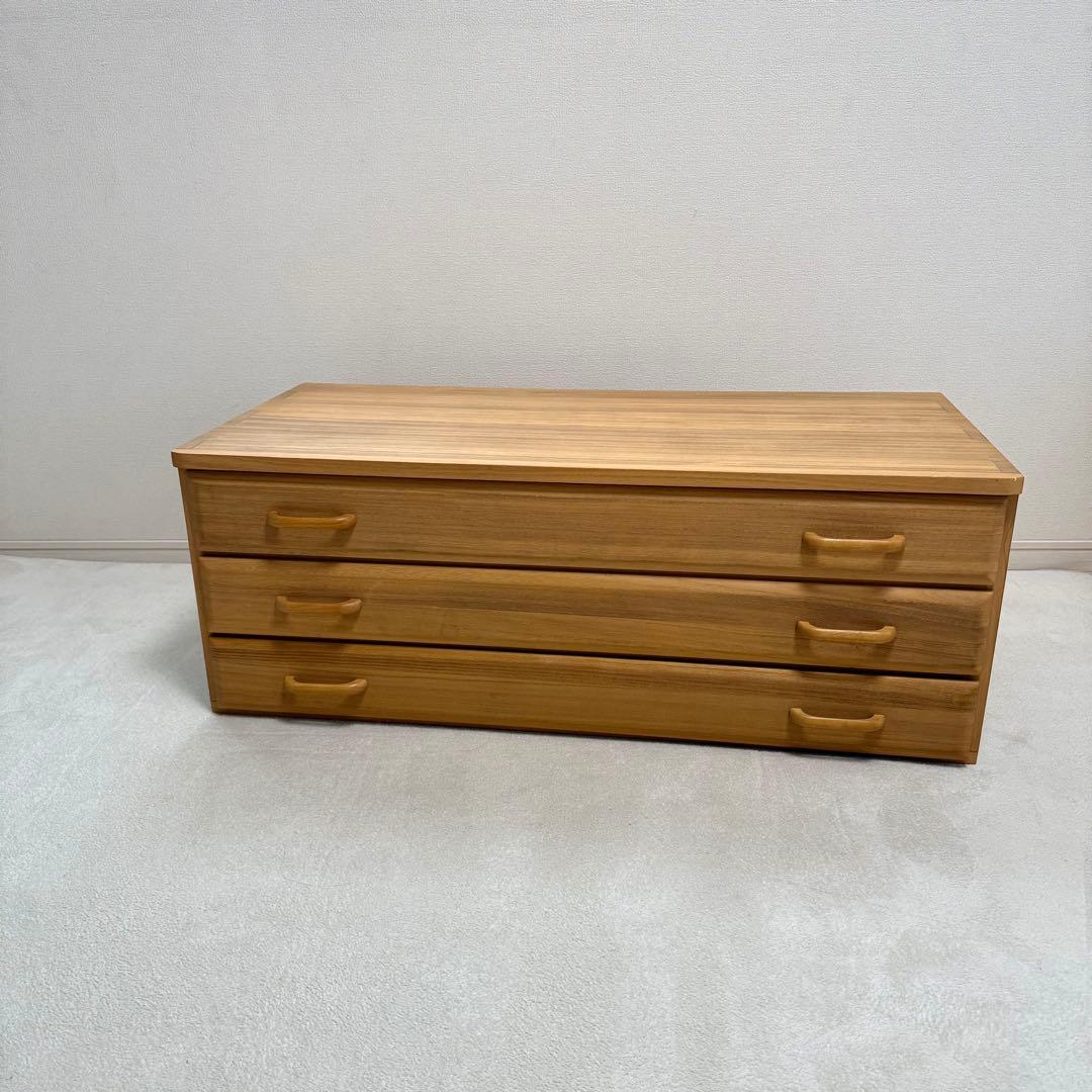 起立木工 桐 チェスト　3段　天然木　タンス　北欧　大塚家具