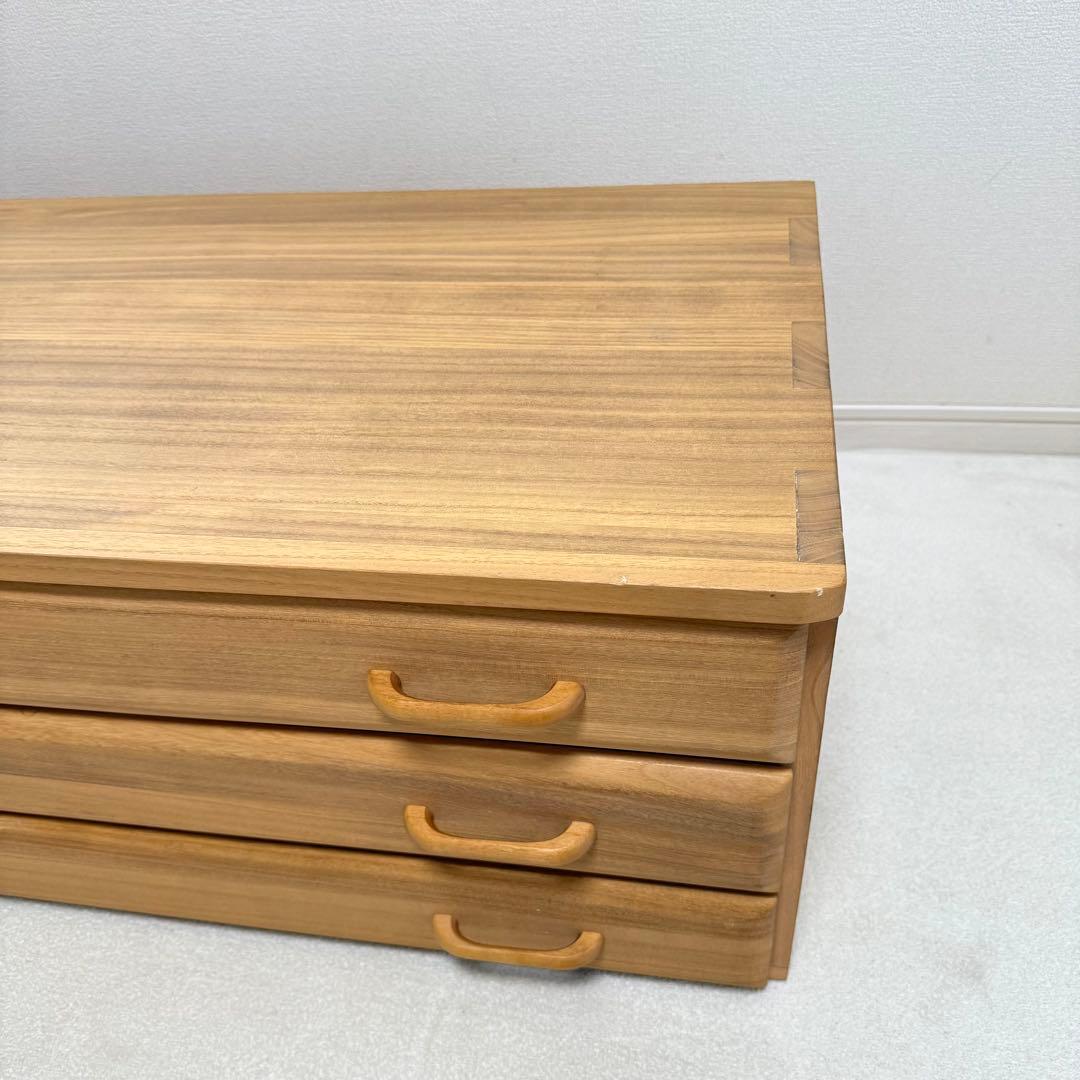 起立木工 桐 チェスト　3段　天然木　タンス　北欧　大塚家具