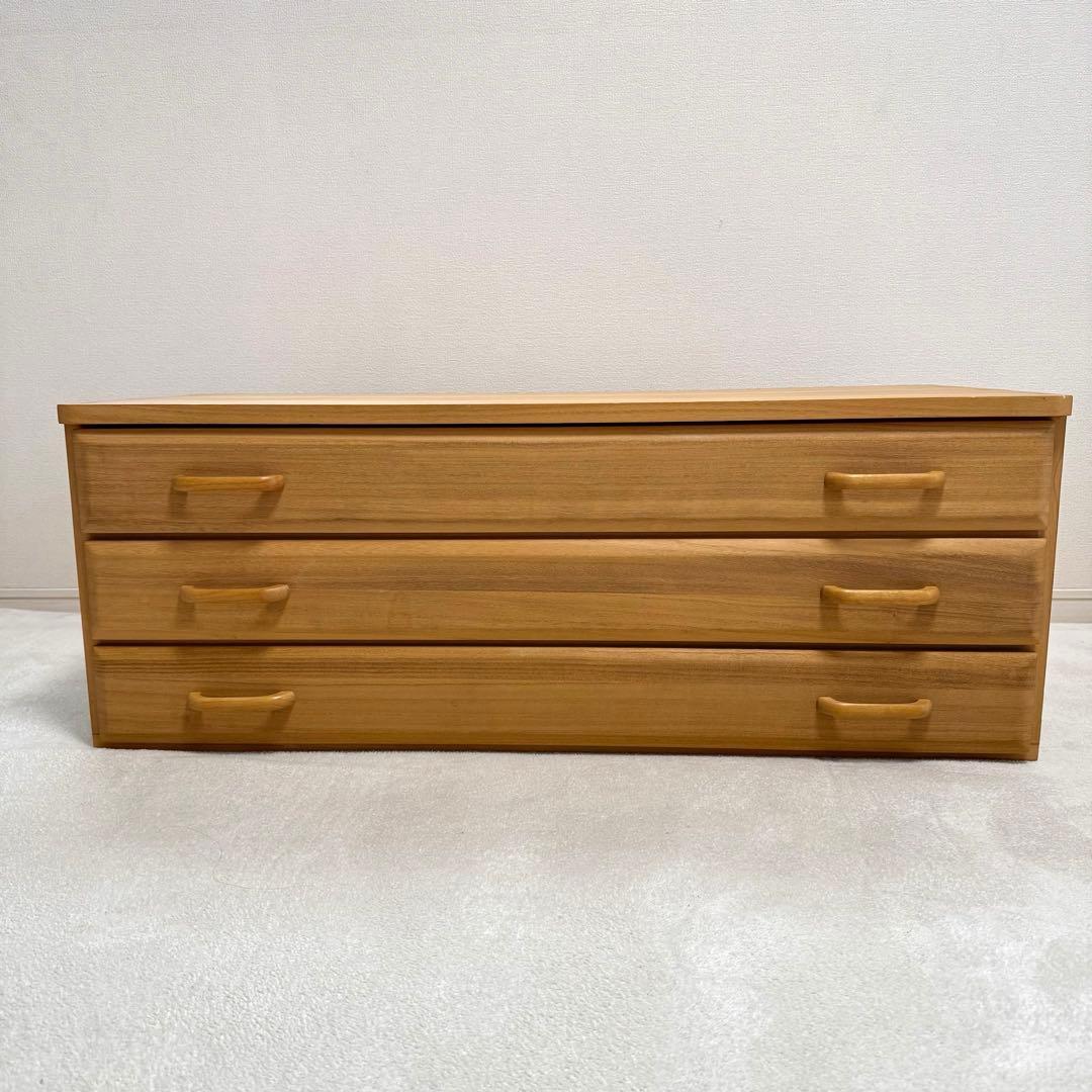 起立木工 桐 チェスト　3段　天然木　タンス　北欧　大塚家具