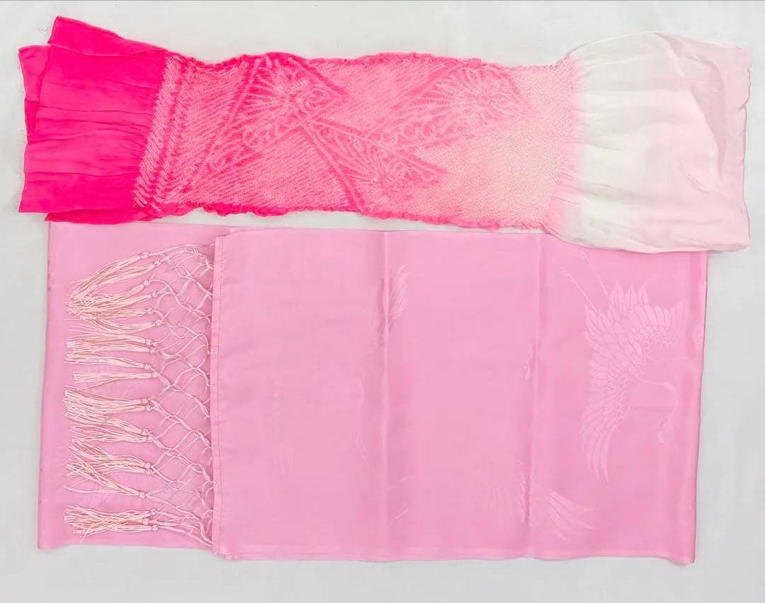 七五三　7ー8才女児　着物・はこせこセット　花々桜《子供493》#江戸小もーん