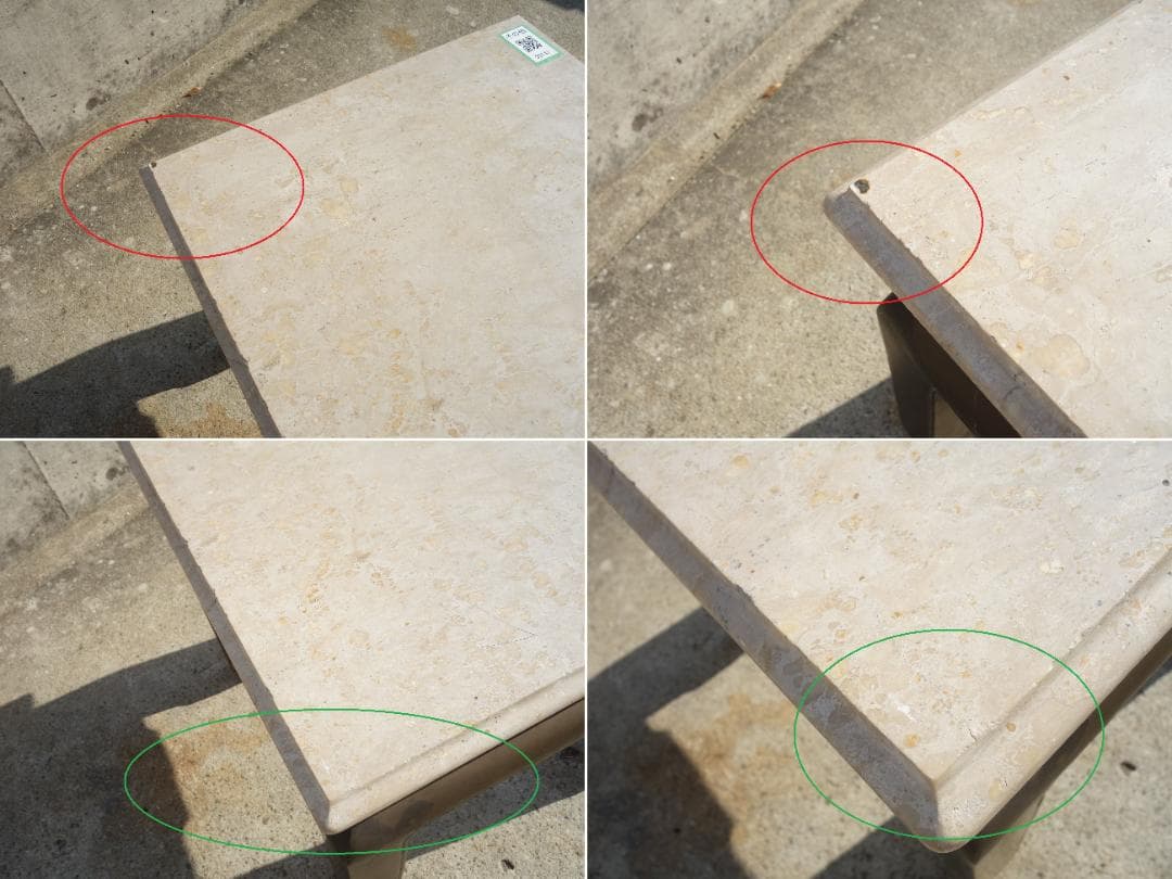 K▼机 テーブル サイドテーブル 花台 大理石天板 ブラス 真鍮 (30141)