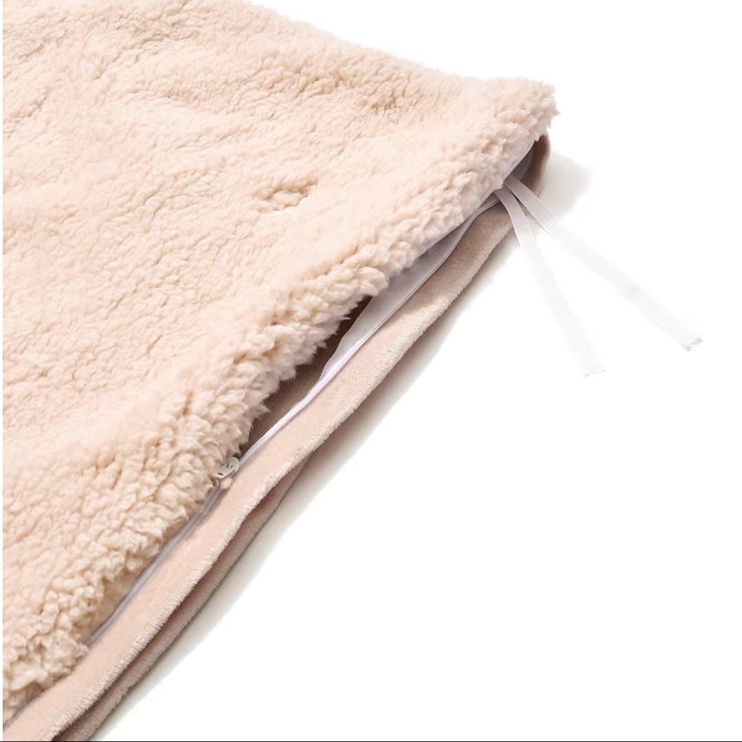 フランフラン　新品　掛け布団カバー　フラワー×ボア　シングル　ベージュ