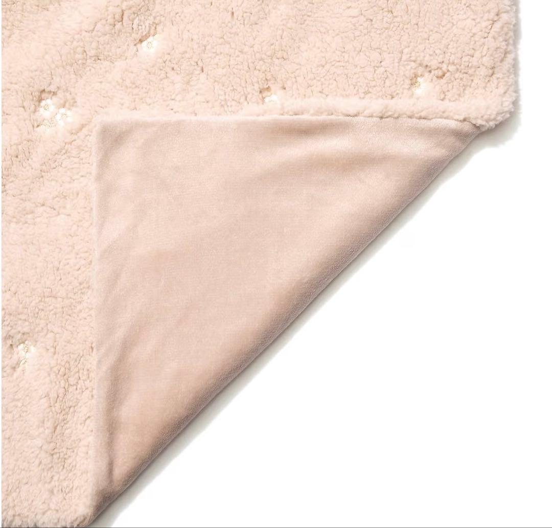 フランフラン　新品　掛け布団カバー　フラワー×ボア　シングル　ベージュ