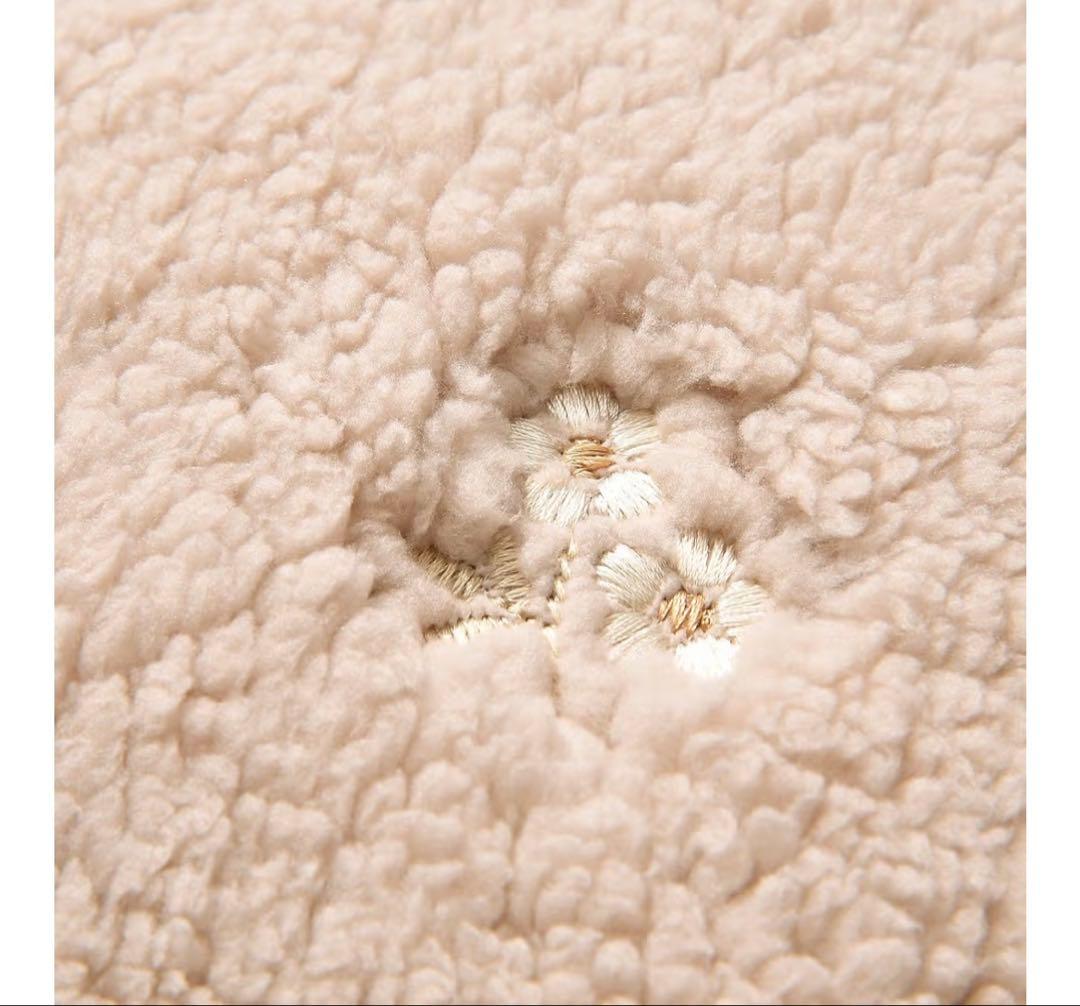 フランフラン　新品　掛け布団カバー　フラワー×ボア　シングル　ベージュ