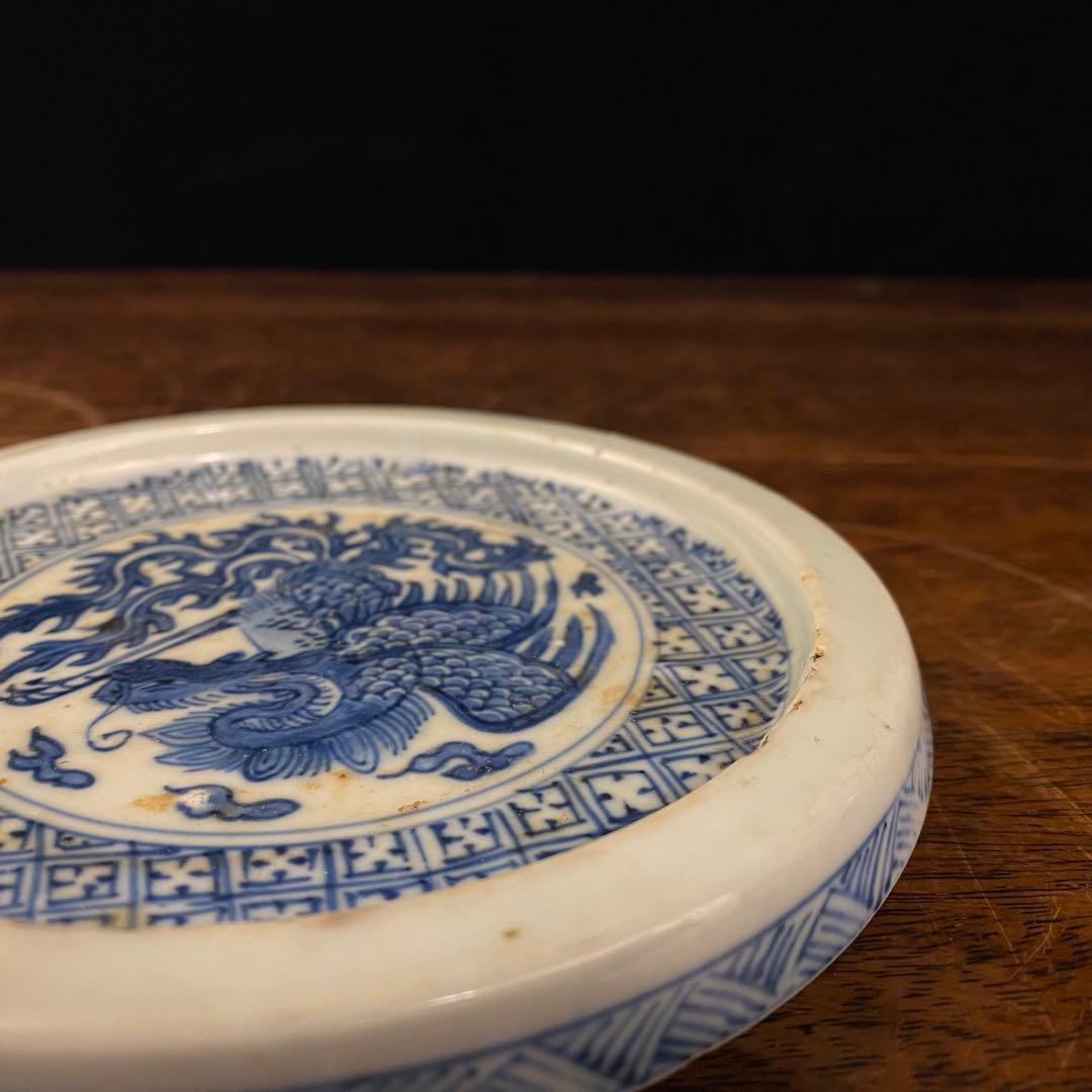 染付鳳凰文盤 中国古美術 - メルカリ