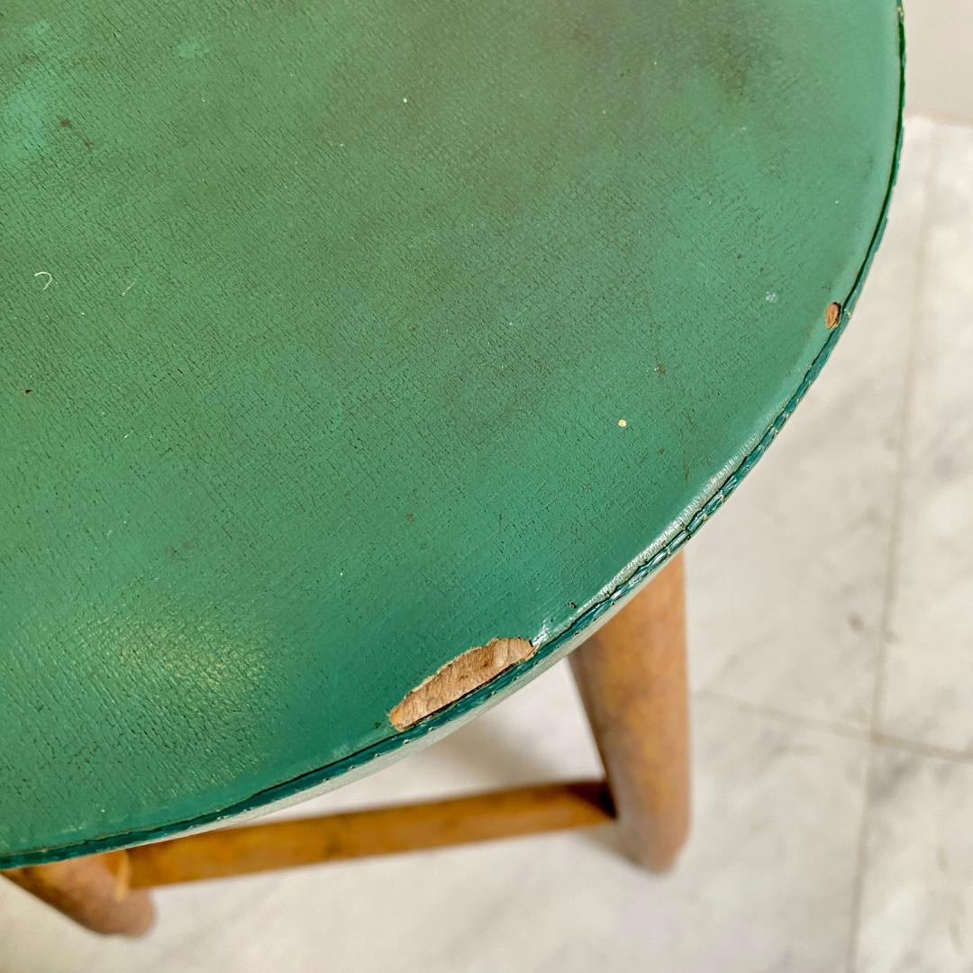 レトロ 木製スツール 丸椅子 スツール ビニールレザー張り