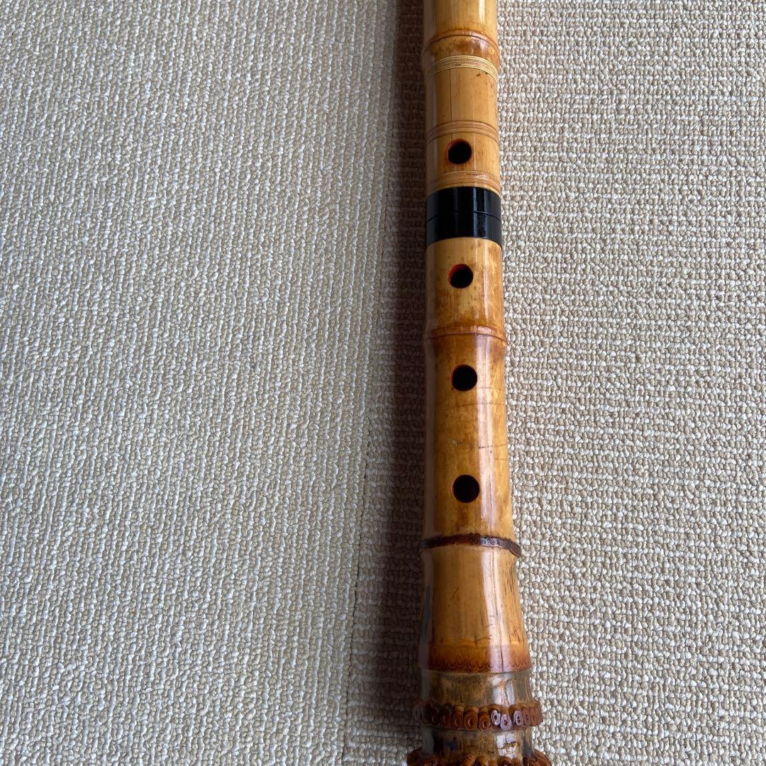 144 尺八眞山銘　一尺六寸管　眞山銘二印