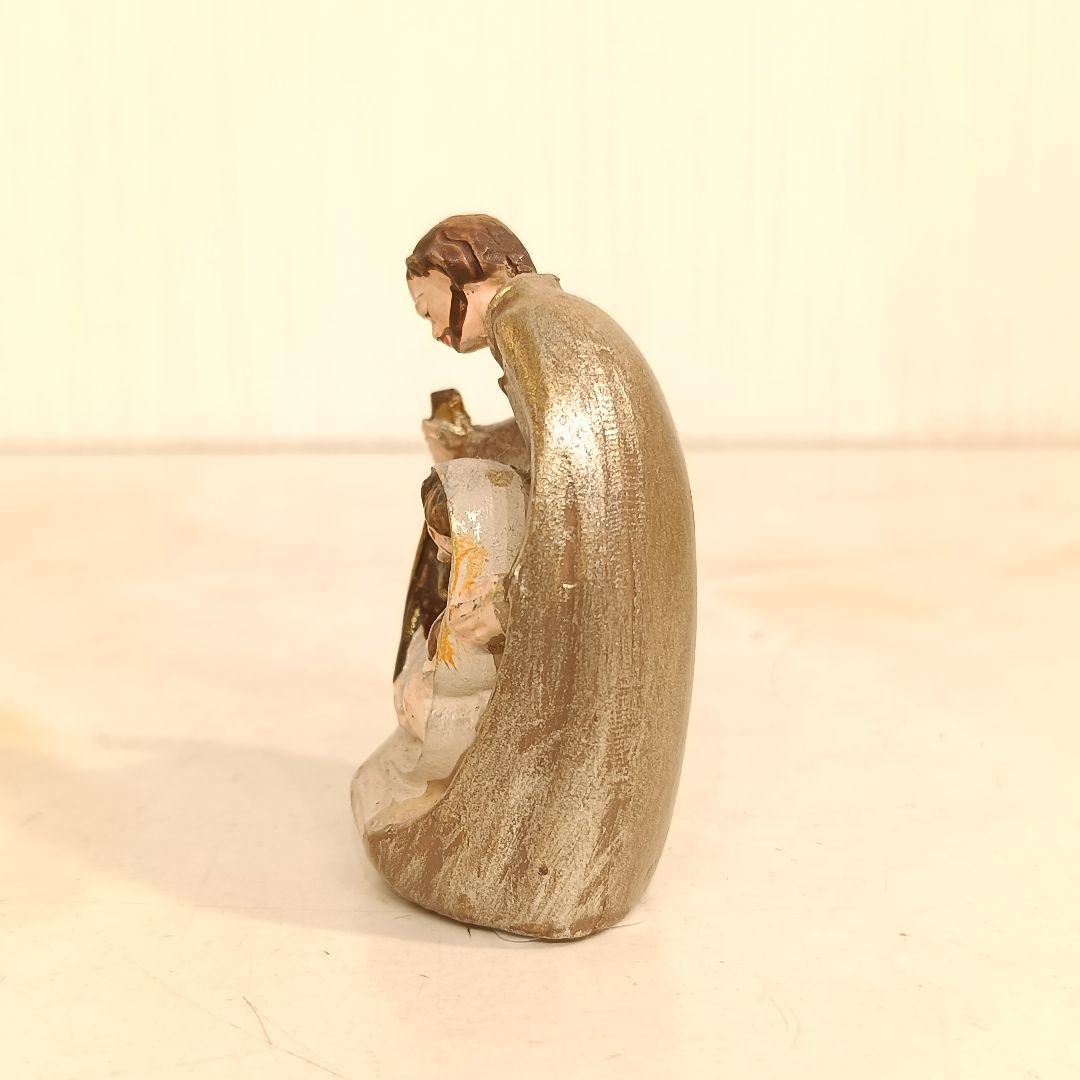 キリスト　ハンドメイド　カービングオブジェ　木製　置物