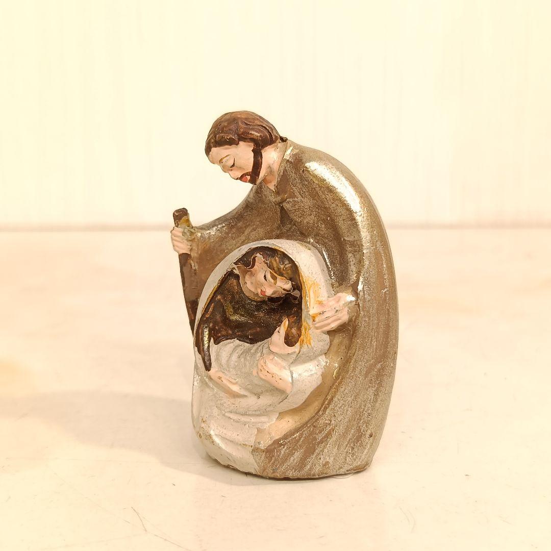 キリスト　ハンドメイド　カービングオブジェ　木製　置物