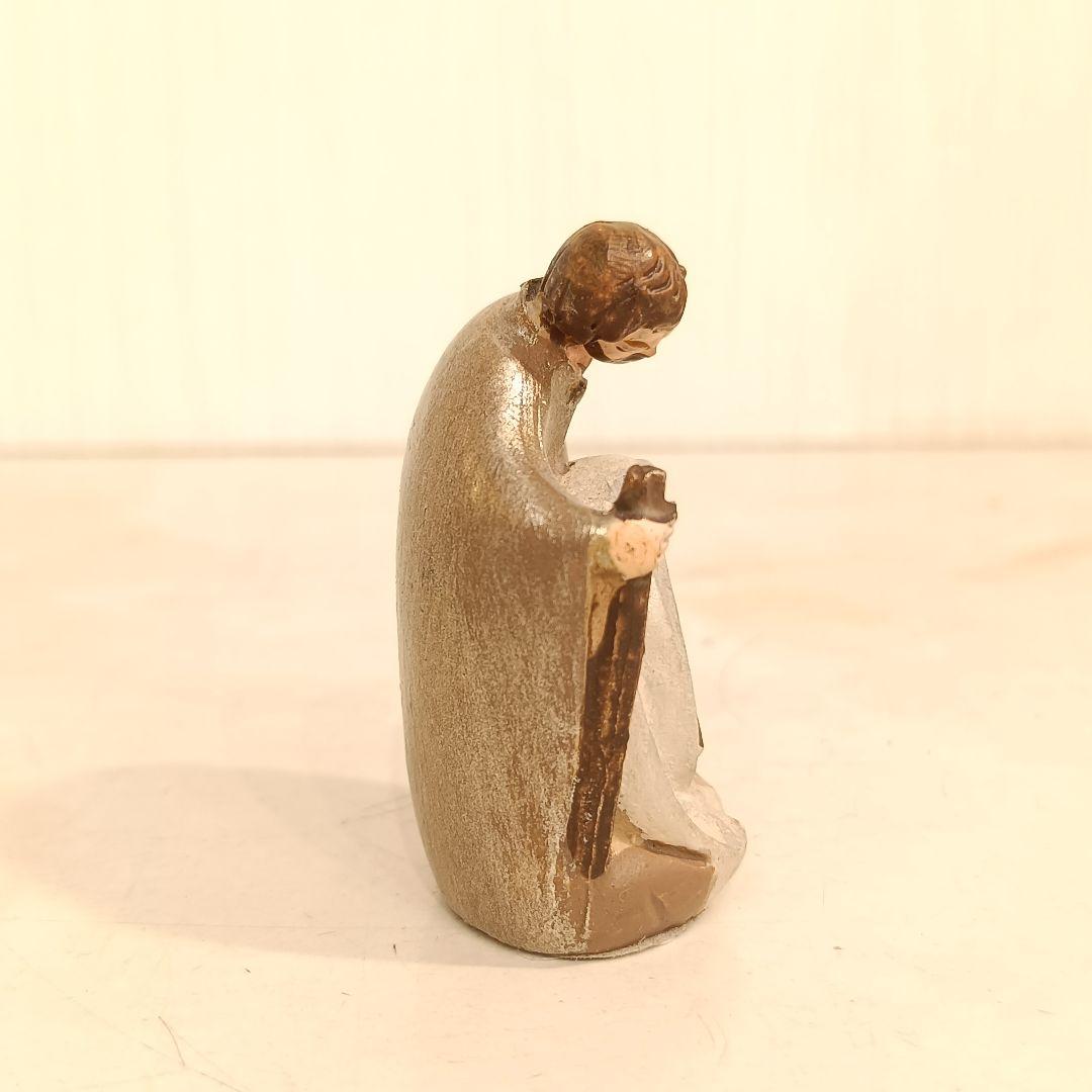 キリスト　ハンドメイド　カービングオブジェ　木製　置物