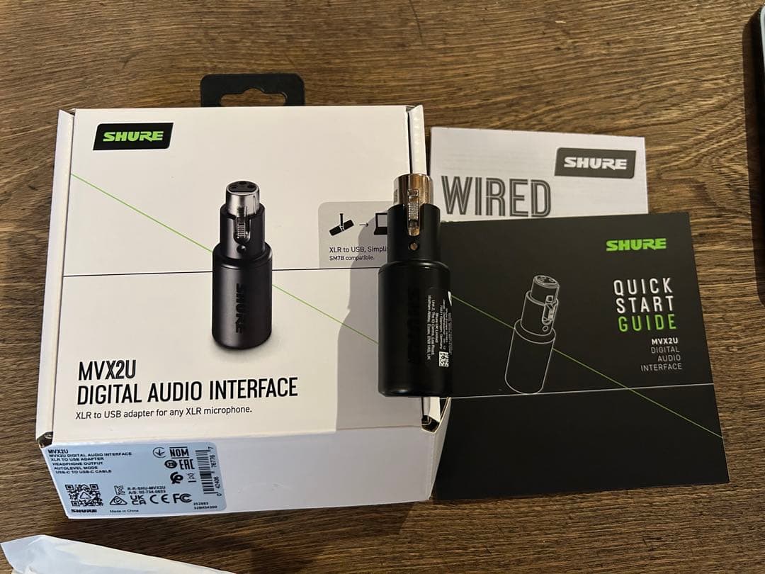 SHURE MVX2U オーディオインターフェース XLR-USB変換アダプター