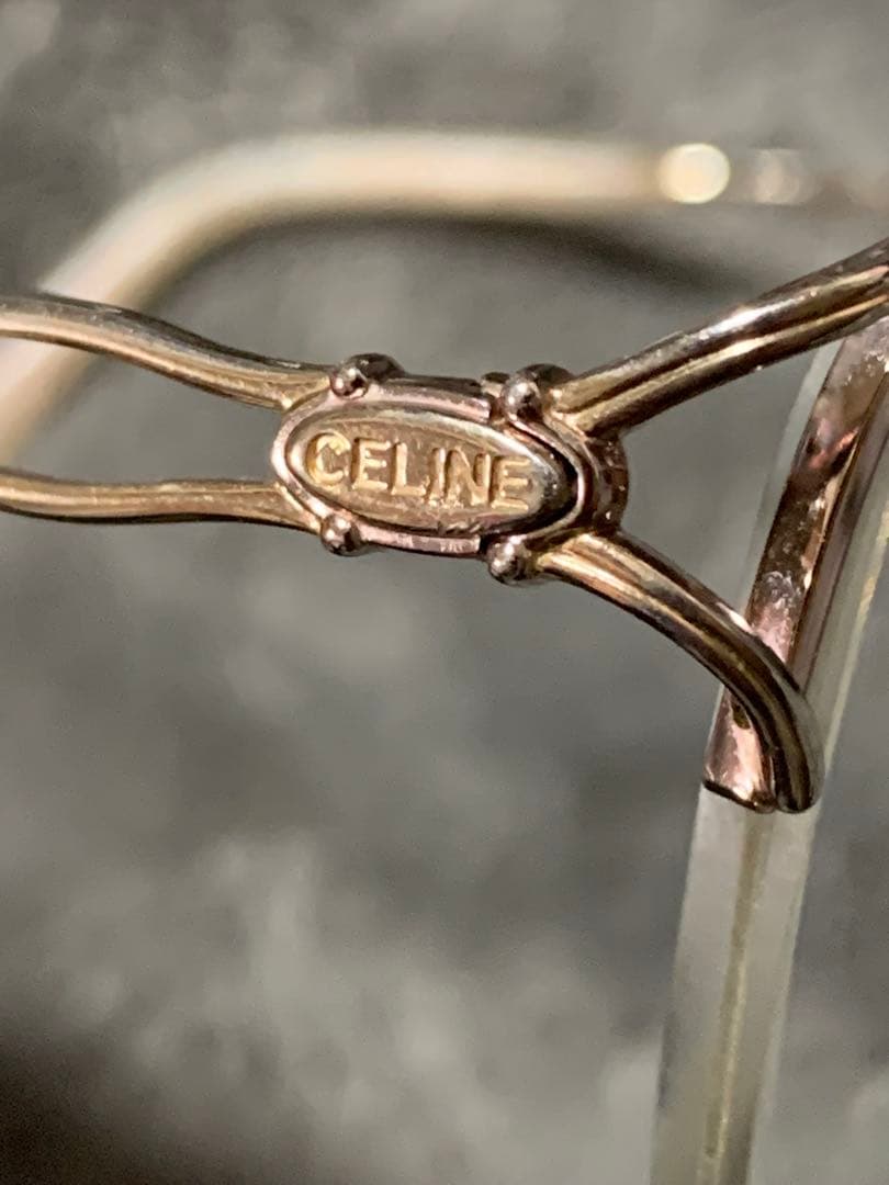 CELINE シルバー ラウンド型 メガネフレーム。ヴィンテージ品。