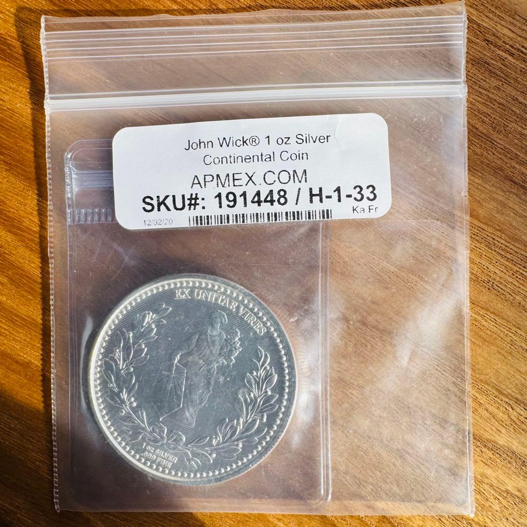 ジョンウィック　1オンス銀貨　コンチネンタル