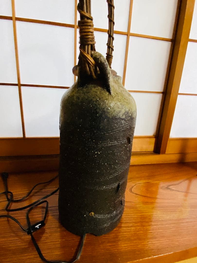 [未使用] 室内用　和モダン　陶器　急須型　ライト　ランプ/オブジェ