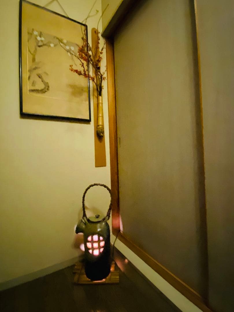 [未使用] 室内用　和モダン　陶器　急須型　ライト　ランプ/オブジェ