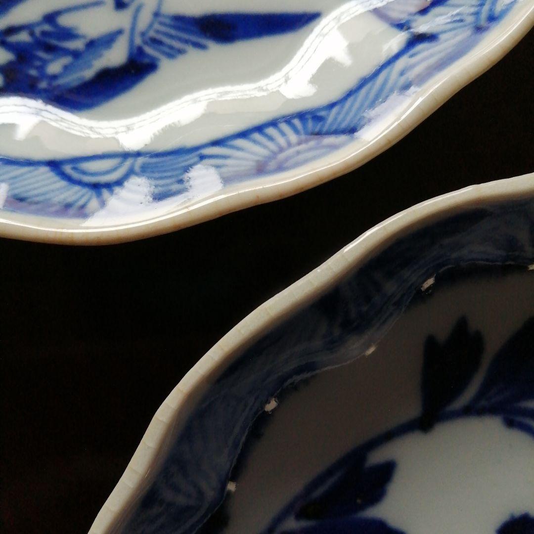 伊万里　染付線描扇紋中皿　13枚　15.7cm　江戸後期～明治初期