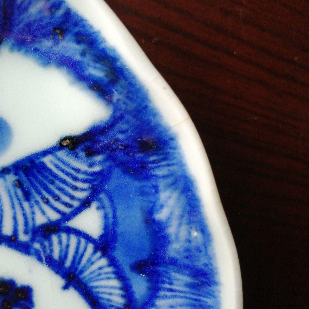 伊万里　染付線描扇紋中皿　13枚　15.7cm　江戸後期～明治初期