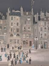 【真作】【複製】複製画　ミッシェル・ドラクロワ　夜の街角　パリ風景画　Y46