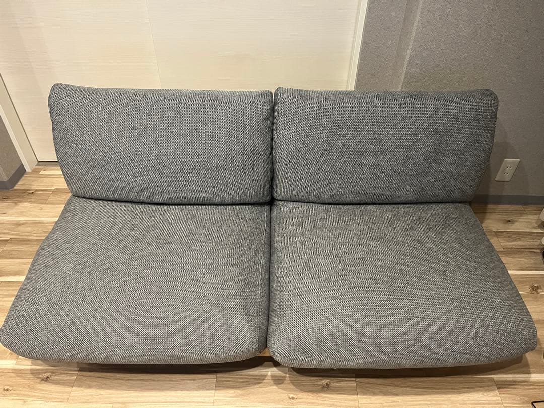 無印良品　ゆったり座れるアームレスソファ　2シーター　グレー