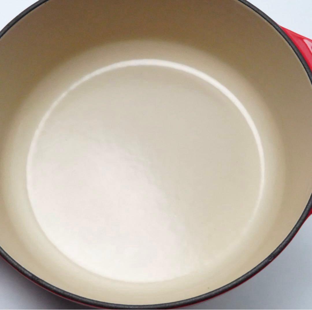 【美品】LE CREUSET　ココット ビス チェリーレッド　20cm