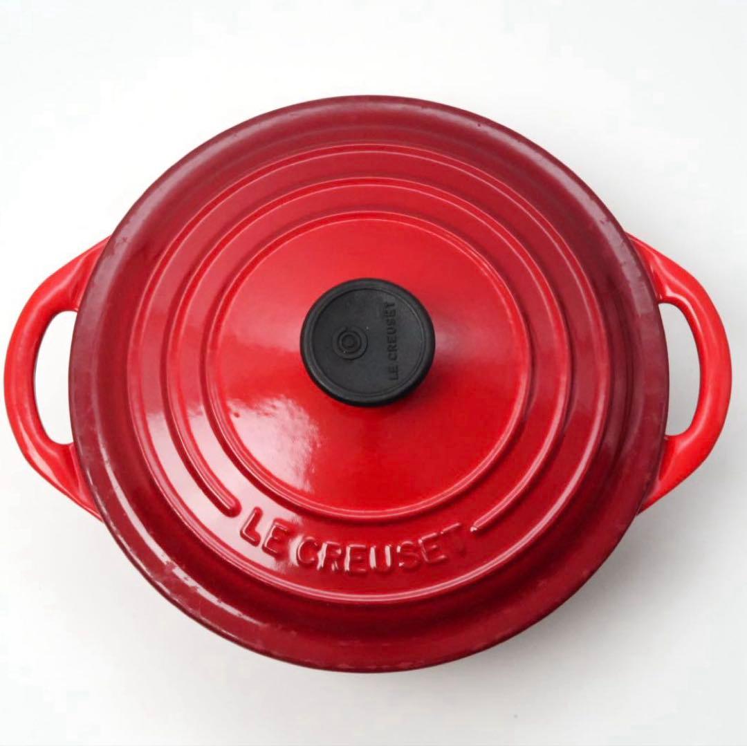 【美品】LE CREUSET　ココット ビス チェリーレッド　20cm