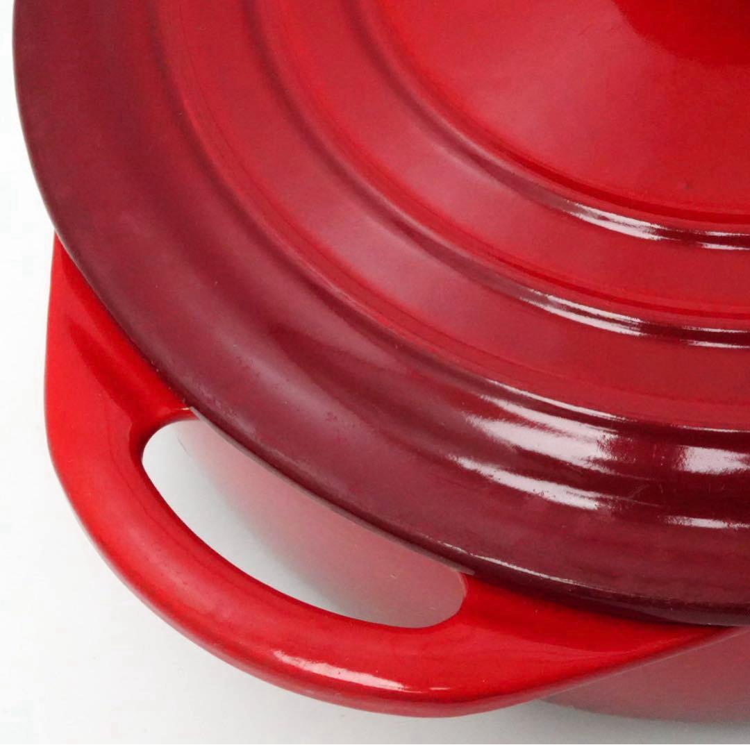 【美品】LE CREUSET　ココット ビス チェリーレッド　20cm
