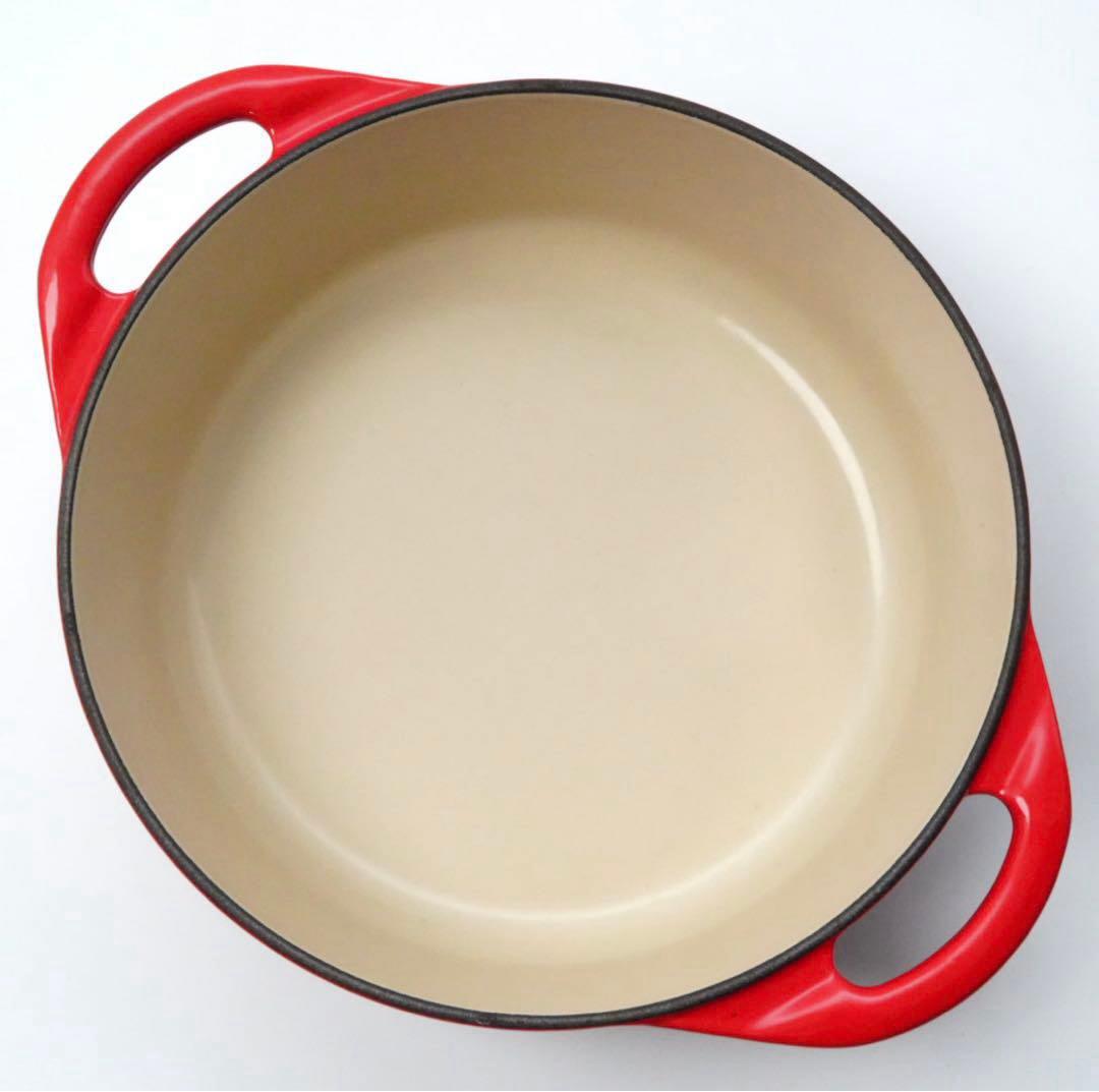 【美品】LE CREUSET　ココット ビス チェリーレッド　20cm