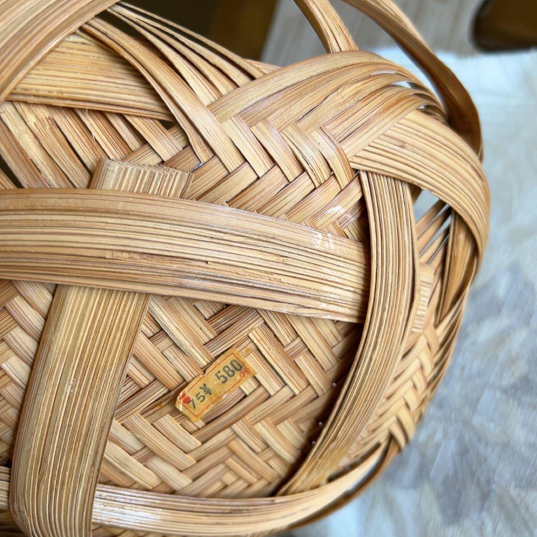 昭和レトロ 竹細工 竹製 竹籠 飾り籠 小物入れ 菓子器 竹かご - メルカリ