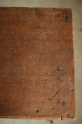 雰囲気の良い古い小学校の机　鉄脚　古材