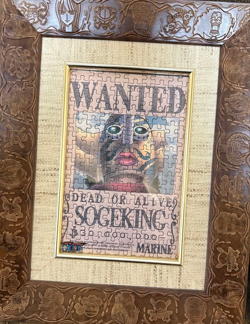 【値下げ可】手配書　パズル　15個　ワンピース　専用フレーム付