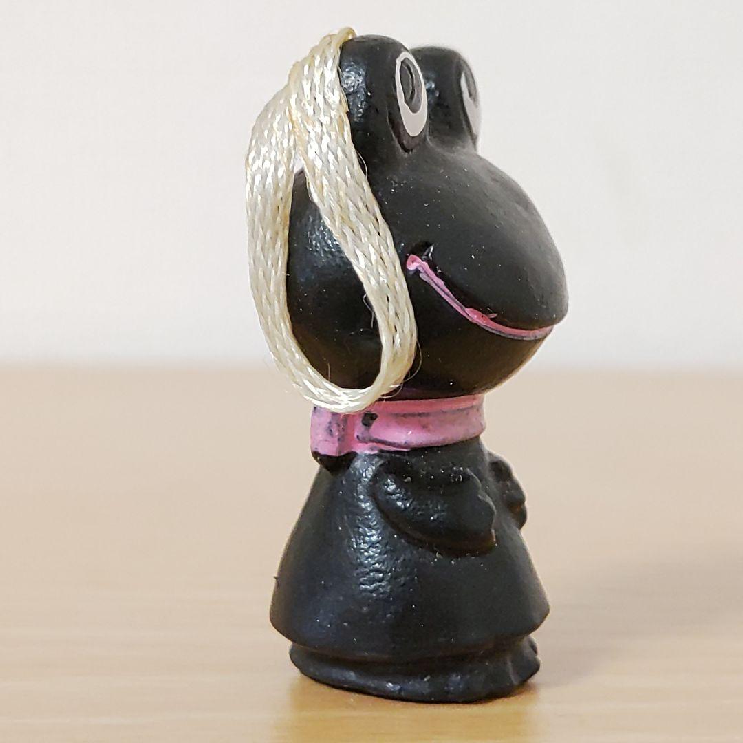 昭和レトロ古い黒ケロちゃん指人形コロちゃん珍色☆希少カラー黒色