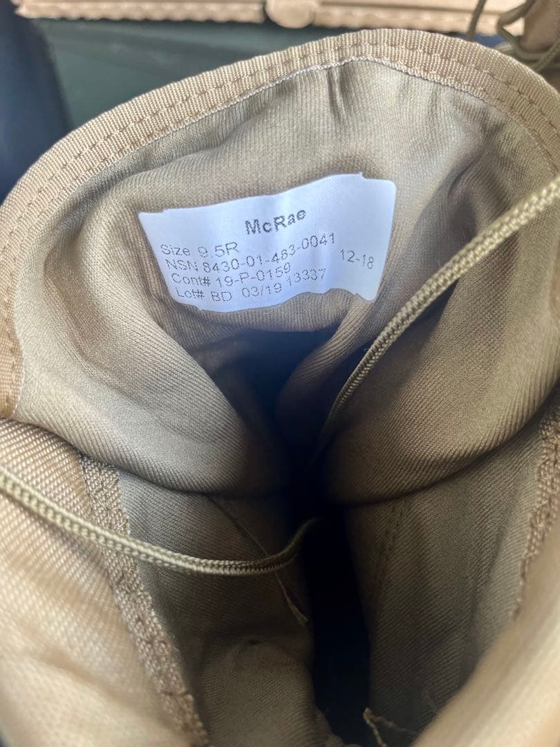 米軍放出未使用品McRae USMCコンバットブーツ 9.5R(27.5)ラスト