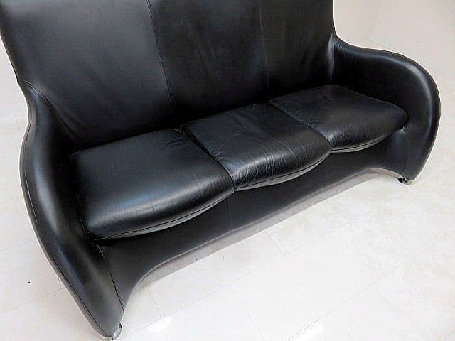 【希少・名作】モンティス「ローゲ」3人掛け 本革ソファ