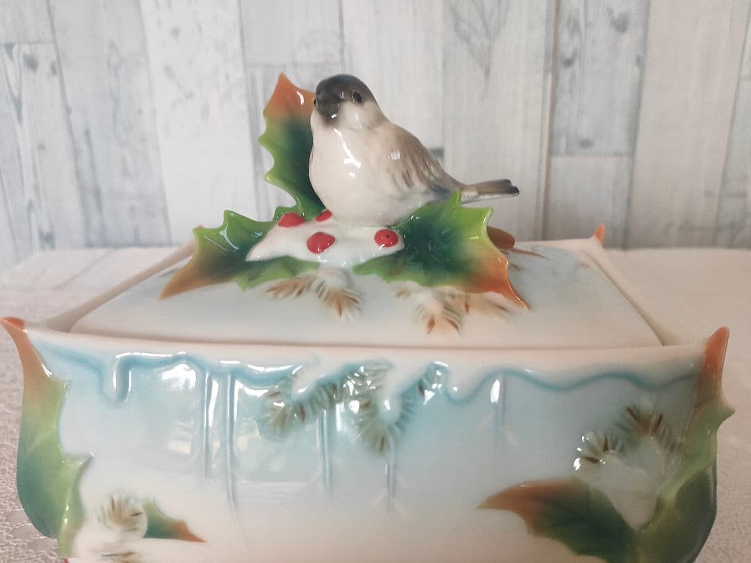 フランツ・ポーセリン ホリデー・ビギニングス シジュウカラ 陶器製 鳥