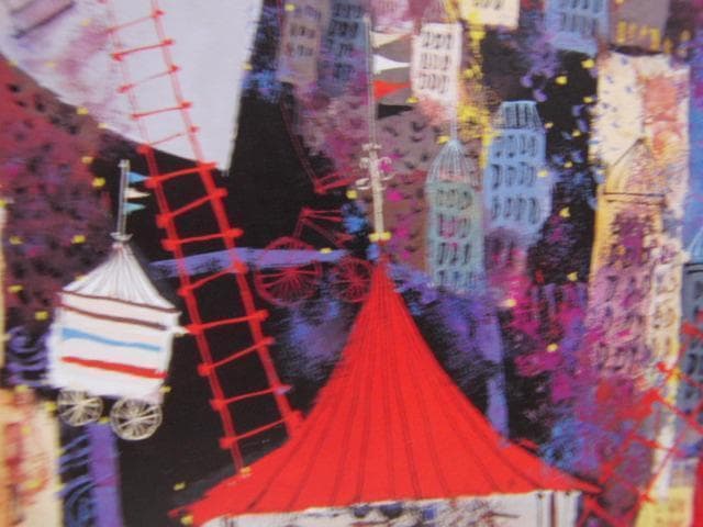 早川義孝、月とサーカス、希少な画集より、新品高級額、額装付、状態良好