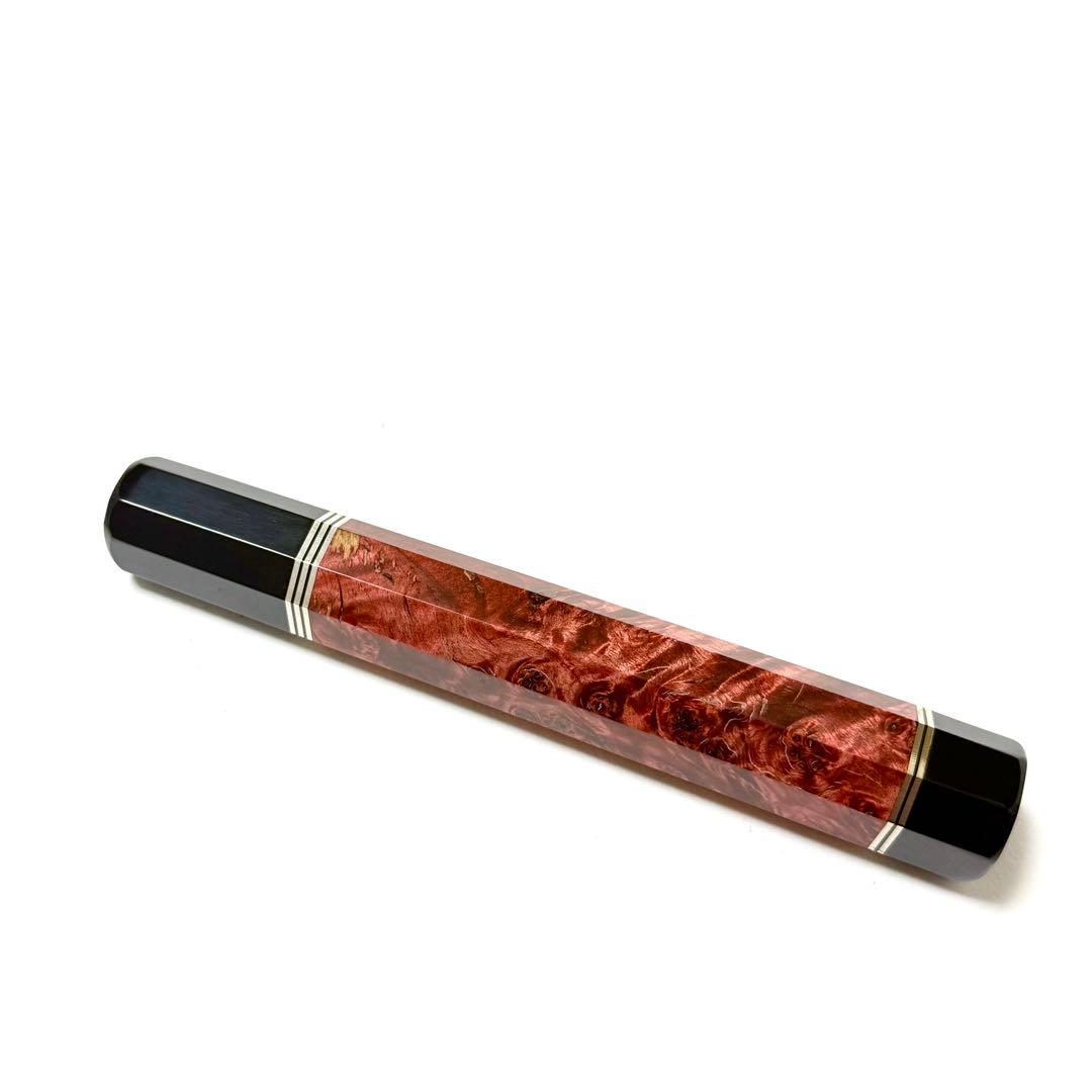 五段銀巻 黒水牛角 柳刃360 黒檀 柳刃尺2 手作り 包丁の柄 ハンドルn