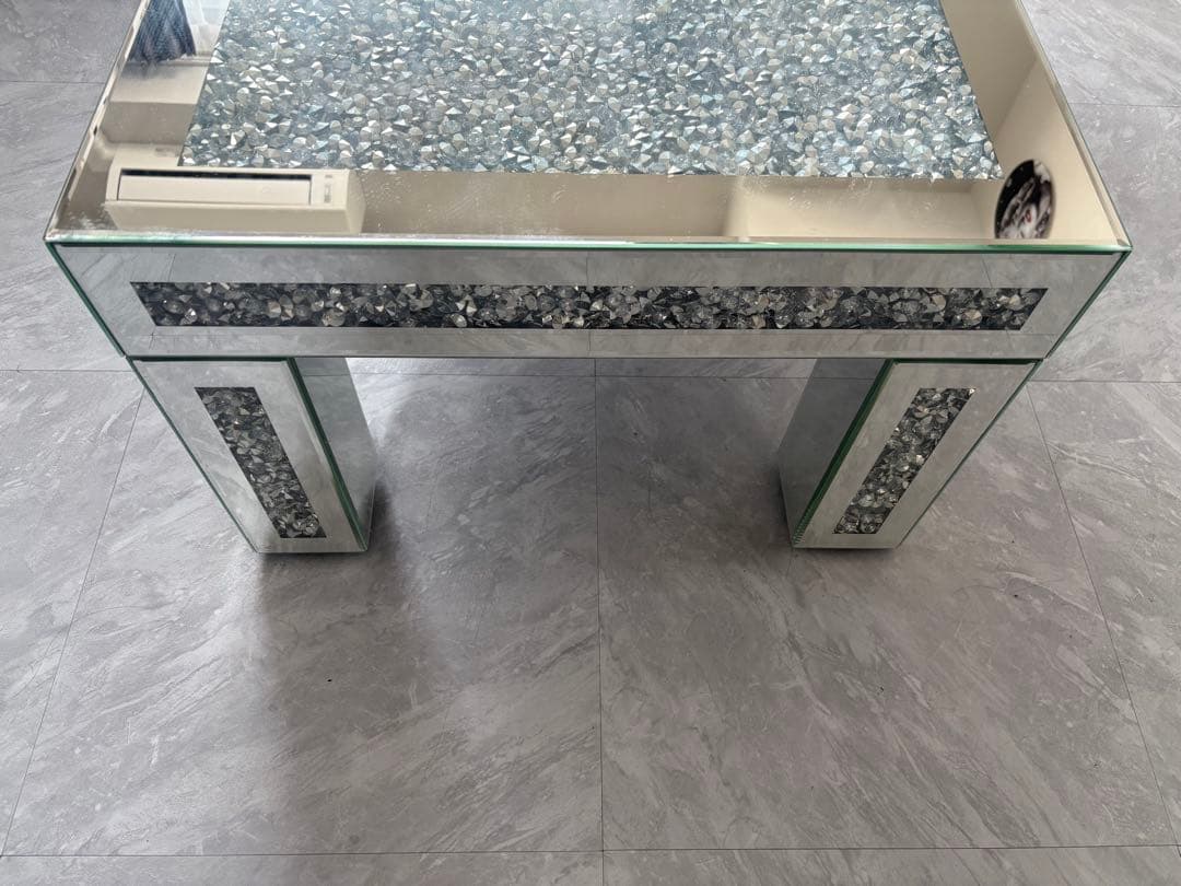 ミラー家具 クリスタル リビングテーブル ローテーブル ガラステーブル キラキラ