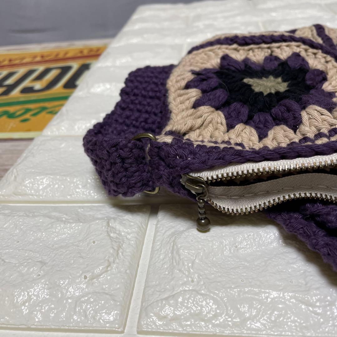 モチーフ編みショルダーバッグ モチーフ編みボディバッグ グラニー