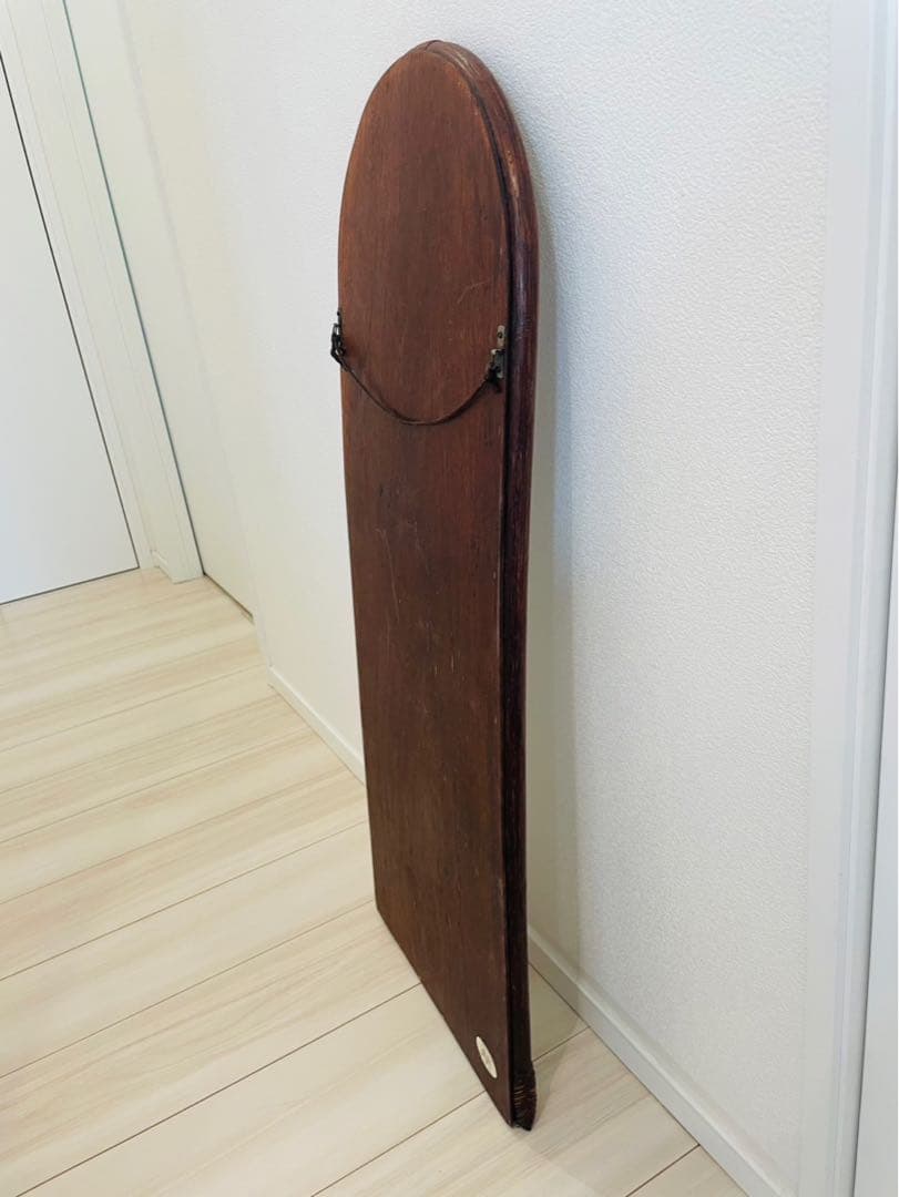 アーチ型 ラタンフレーム ミラー 姿見　コンパクト