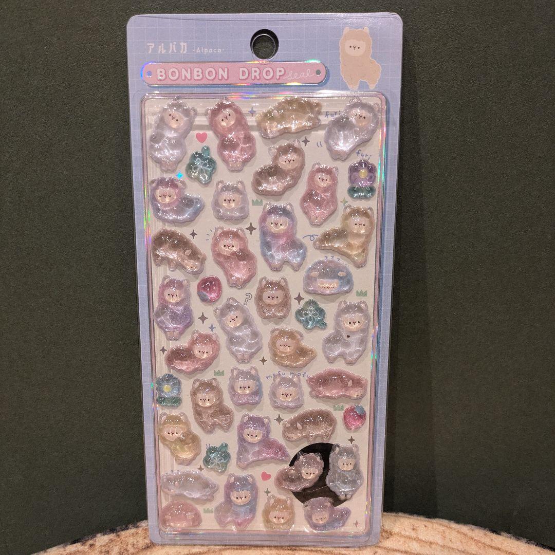 ボンボンドロップシール アルパカ うるちゅるポップシール プチ